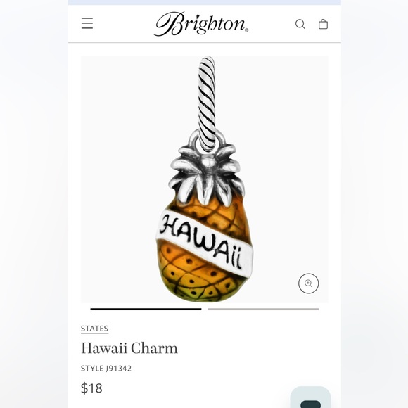 🆕 Brighton Hawaii pineapple charm Golden brown & green Engraved silver sash NWOT - Picture 6 of 10